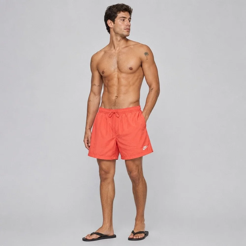 Nike Mens Swim Trunks Coral Orange Mesh Lined Board Shorts XL RN56323